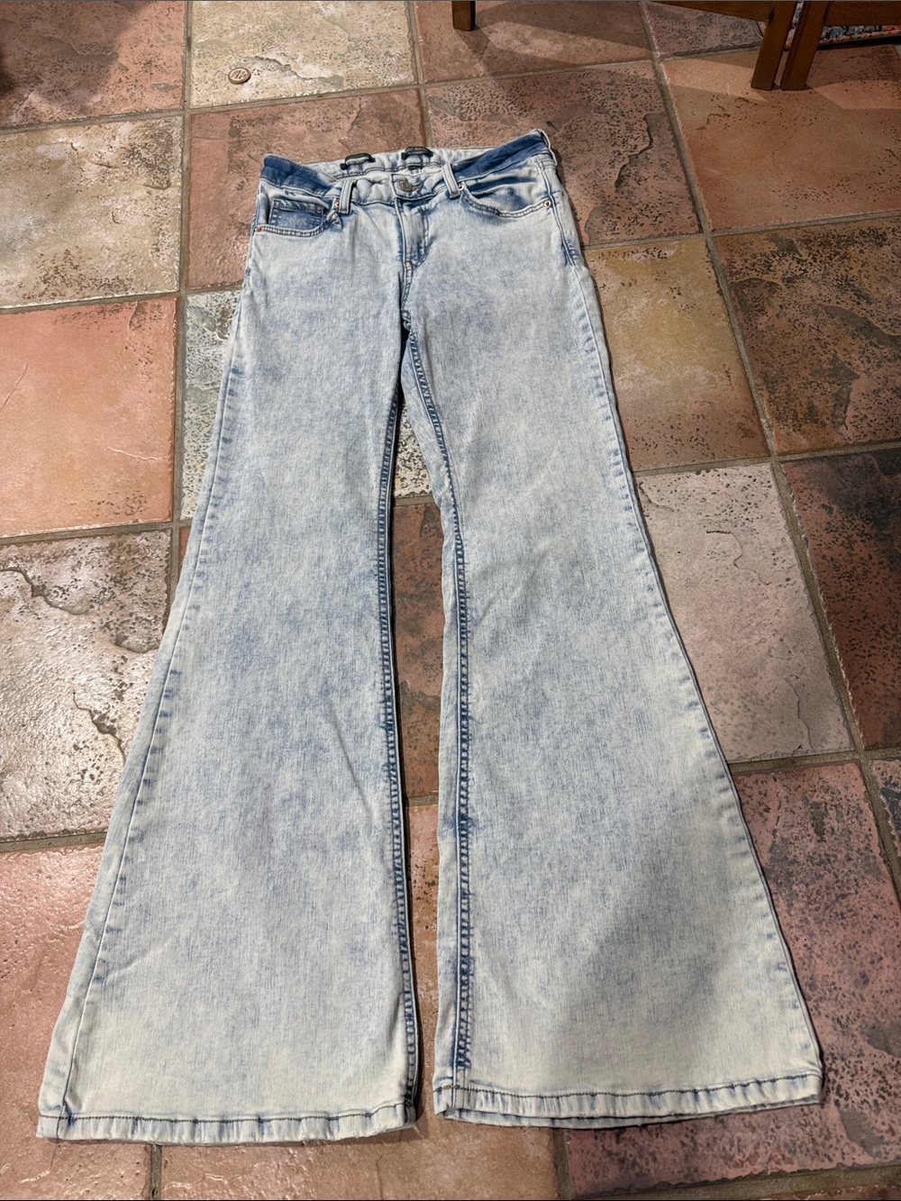 wild fable Pale Blue Acid Wash Flare Jeans